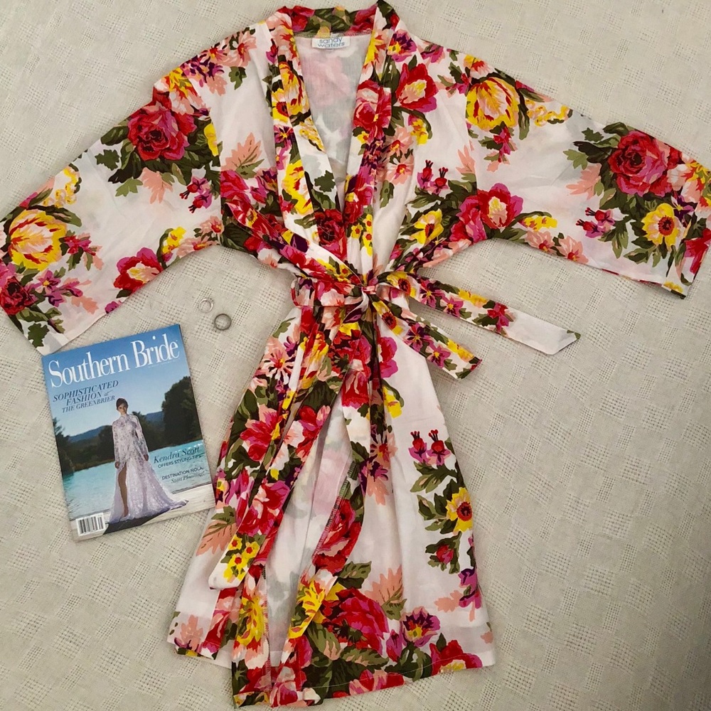 Floral Bridal Cotton Robe